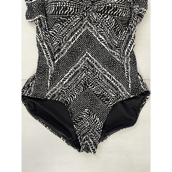 Robin Piccone Swim One Piece Swimsuit Halter Print Swimwear - Picture 5 of 12